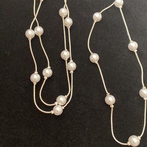 Faux Pearl Long Necklace